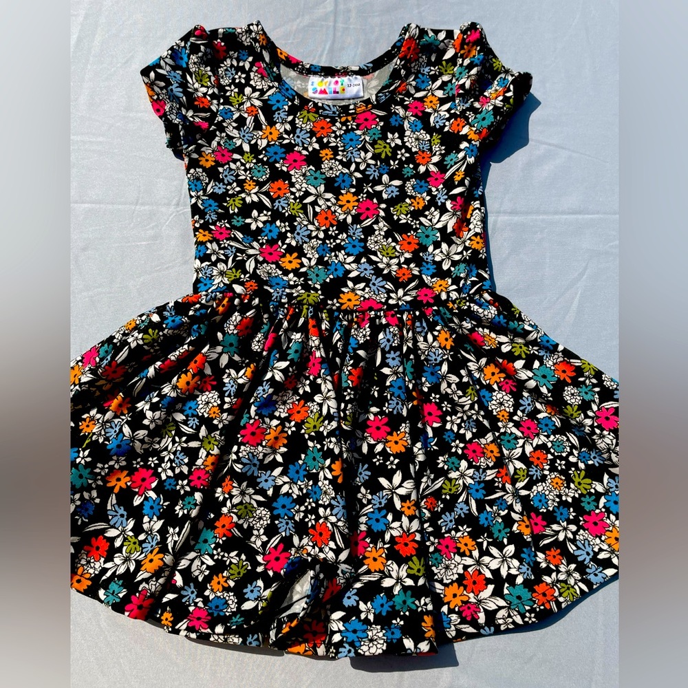 Dot Dot Smile Black Floral Dress